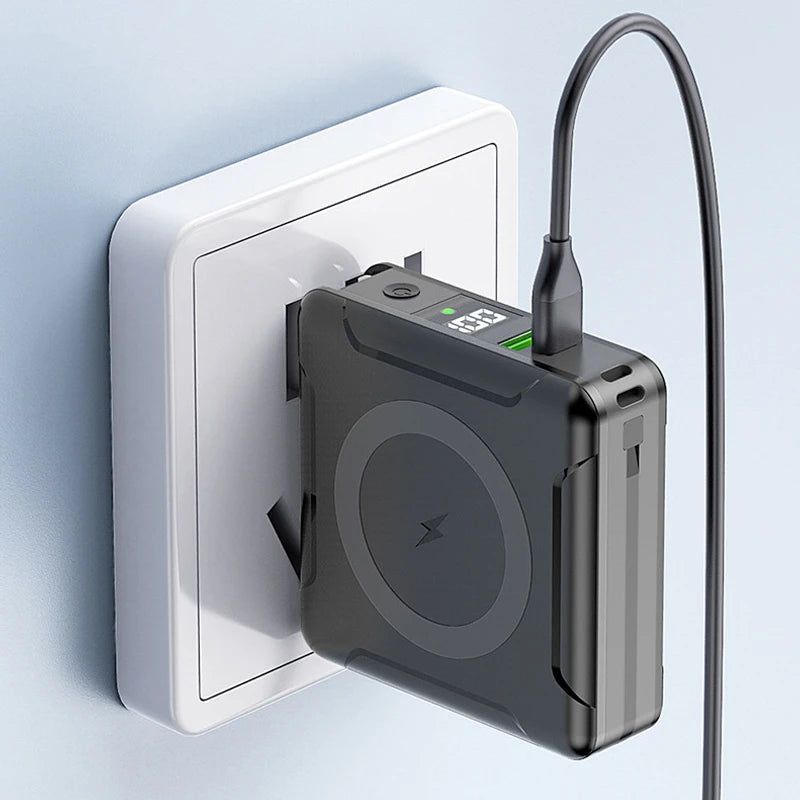 Magsafe Power Bank Fast Charge with AC Adapter 10000mAh Powerbank Magnetic Wireless Charger for iPhone Samsung Mobile Phones