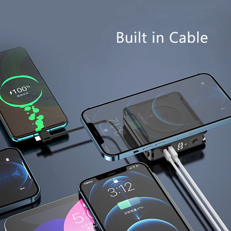 Magsafe Power Bank Fast Charge with AC Adapter 10000mAh Powerbank Magnetic Wireless Charger for iPhone Samsung Mobile Phones