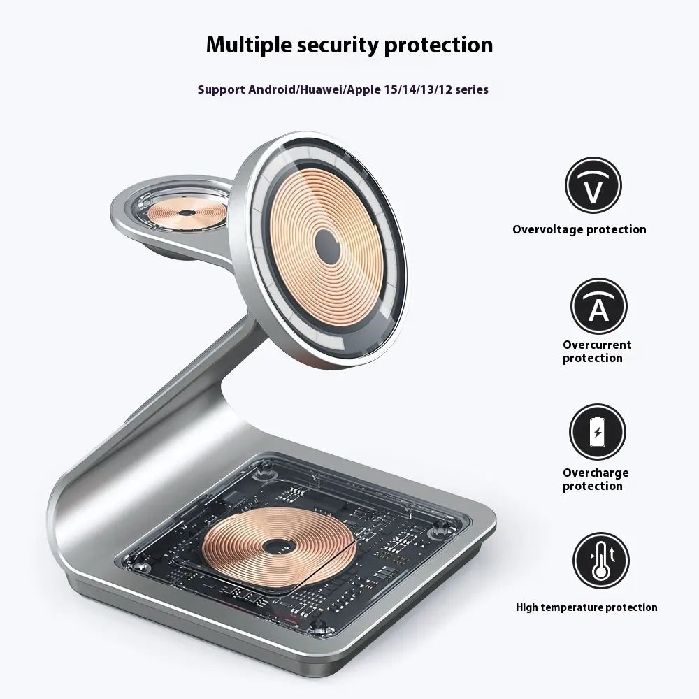 3-in-1 MagSafe Metal Magnetic Wireless Charger