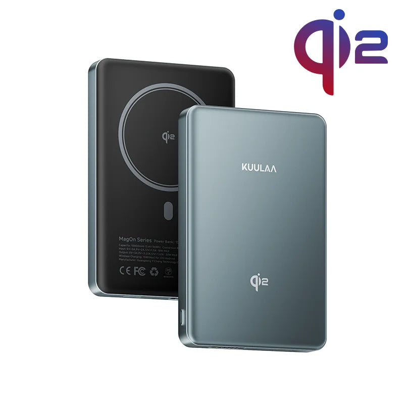 KUULAA Qi2 Magnetic Power Bank 10000mAh Portable Charger PowerBank for Magsafe 15W Wireless Fast Charging for iPhone 16 Pro Max