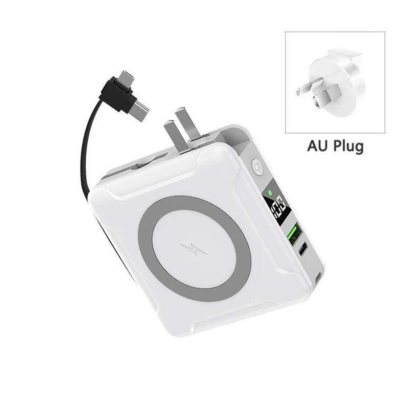 Magsafe Power Bank Fast Charge with AC Adapter 10000mAh Powerbank Magnetic Wireless Charger for iPhone Samsung Mobile Phones