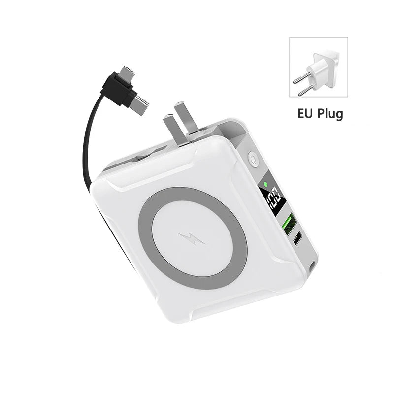 Magsafe Power Bank Fast Charge with AC Adapter 10000mAh Powerbank Magnetic Wireless Charger for iPhone Samsung Mobile Phones