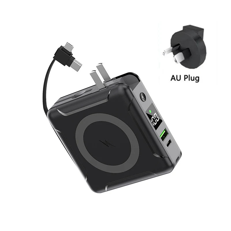 Magsafe Power Bank Fast Charge with AC Adapter 10000mAh Powerbank Magnetic Wireless Charger for iPhone Samsung Mobile Phones