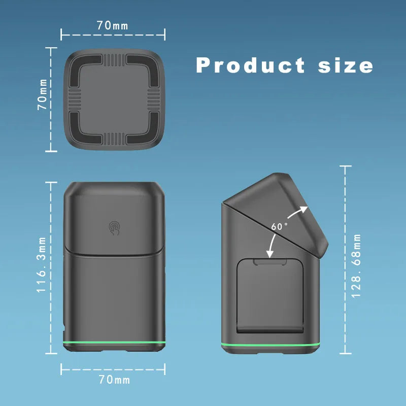 3 in 1 Charging Station iPhone Mag-Safe Charger, Rotating Wireless Charger Stand for iPhone 12~16 Series,iWatch, AirPods