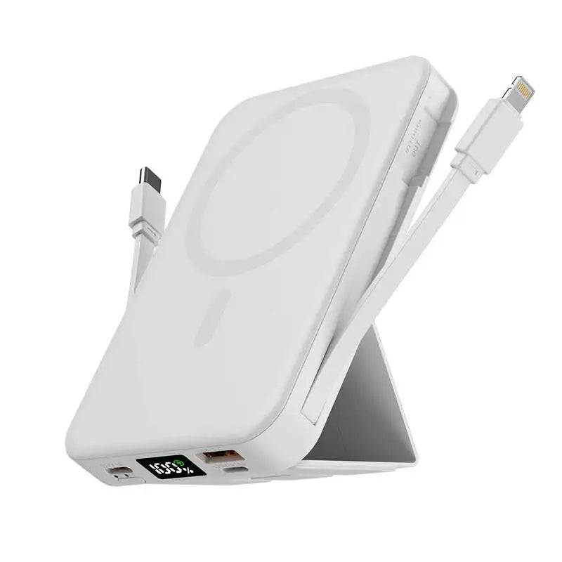 Magnetic Stand Power Bank: 3-in-1 Design, Built-in Cable, Fast Charging, Large Capacity, Ultra-Thin & Easy to Carry
