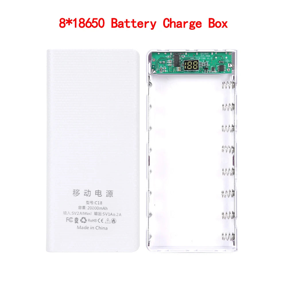 kebidumei Dual USB Micro USB Type C Power Bank Shell 5V DIY 4/6*18650 Case Battery Charge Storage Box Without Battery