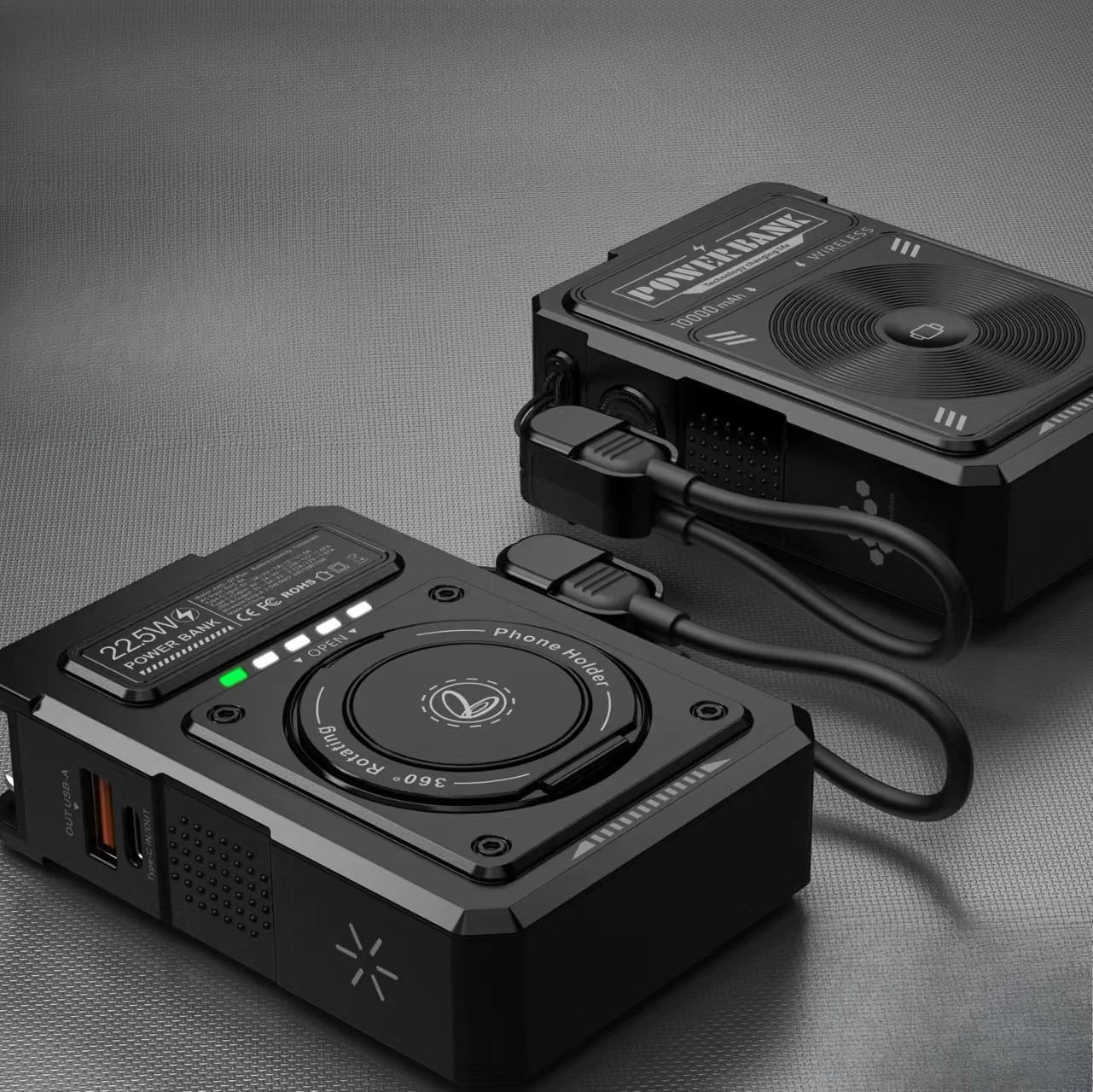 Three in one magnetic power bank PD fast charging with AC wall charging plug 10000mAh portable power bank