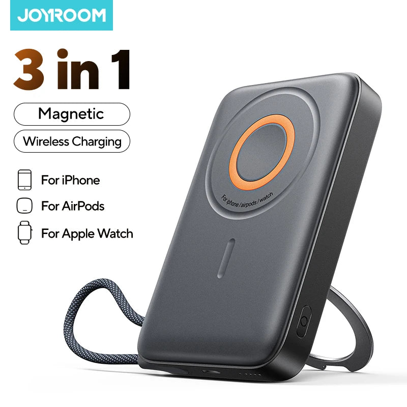 3 in 1 Magnetic Power Bank 22.5W Fast Charging Power Bank 10000mAh Wireless Portable Charger For iPhone 12-16 For AirPods Watch