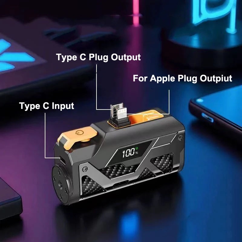 10000mAh Mini Capsule Power Bank Portable External Battery Dual Plug Fast Charging Powerbank For iPhone 16 Huawei Samsung Xiaomi