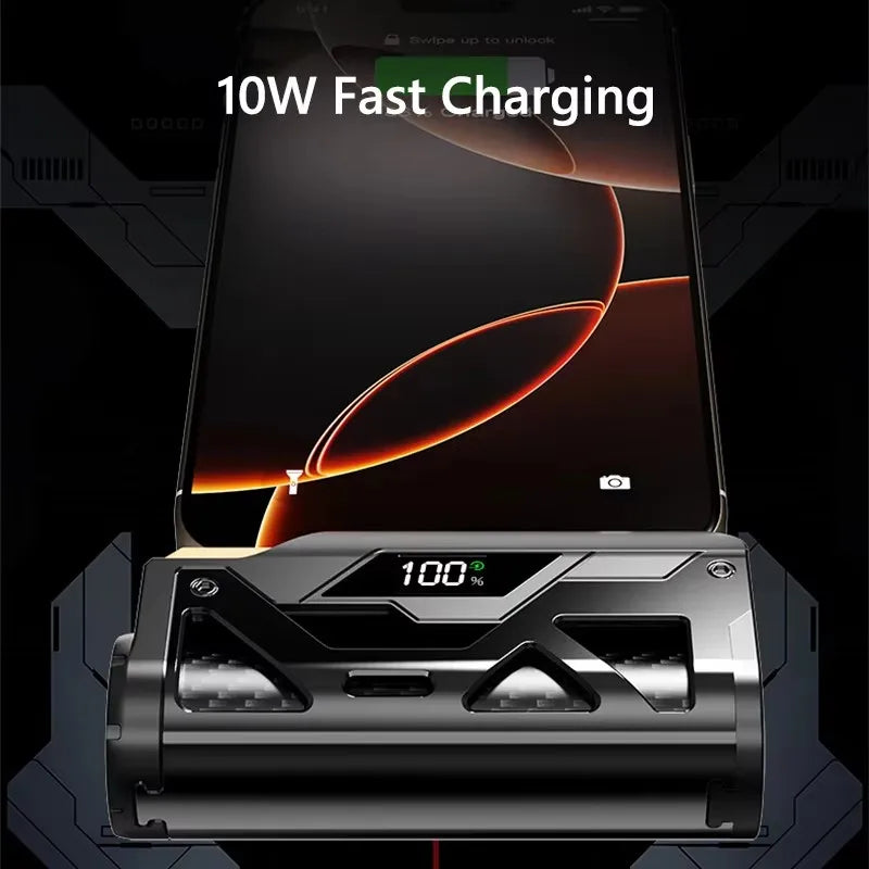 10000mAh Mini Capsule Power Bank Portable External Battery Dual Plug Fast Charging Powerbank For iPhone 16 Huawei Samsung Xiaomi