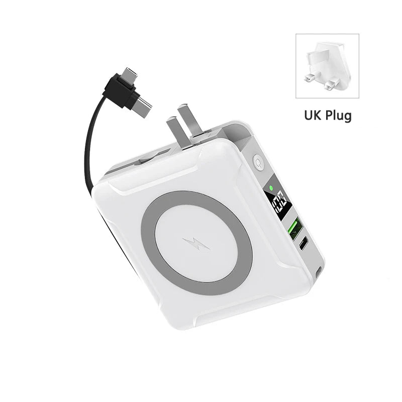 Magsafe Power Bank Fast Charge with AC Adapter 10000mAh Powerbank Magnetic Wireless Charger for iPhone Samsung Mobile Phones