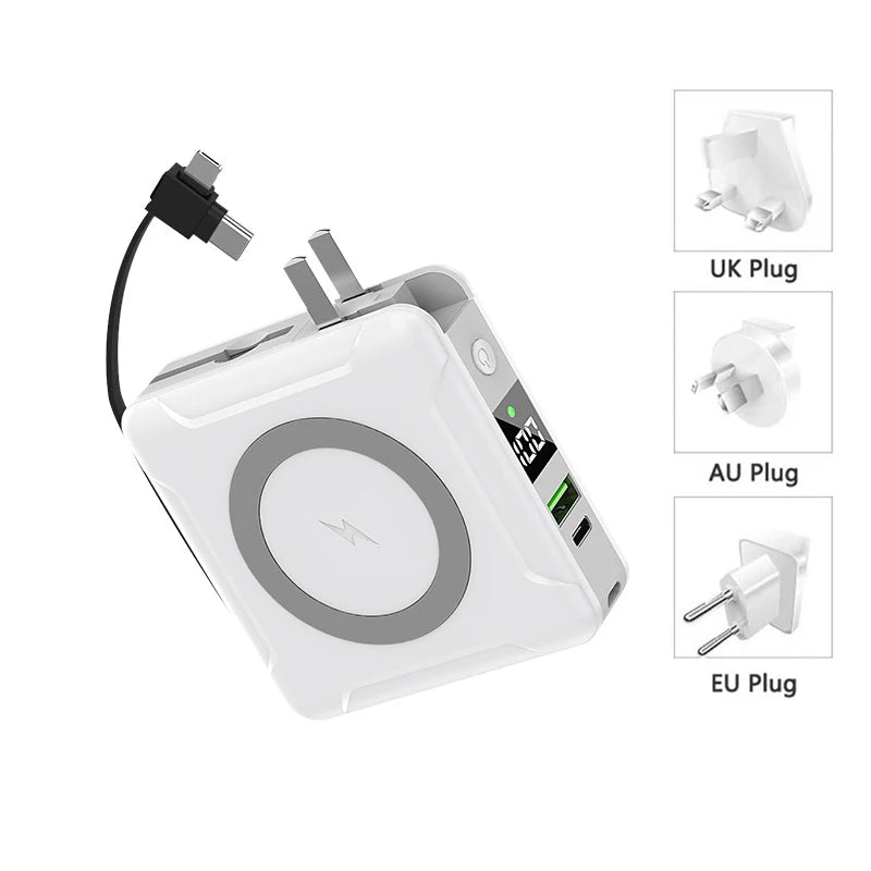 Magsafe Power Bank Fast Charge with AC Adapter 10000mAh Powerbank Magnetic Wireless Charger for iPhone Samsung Mobile Phones