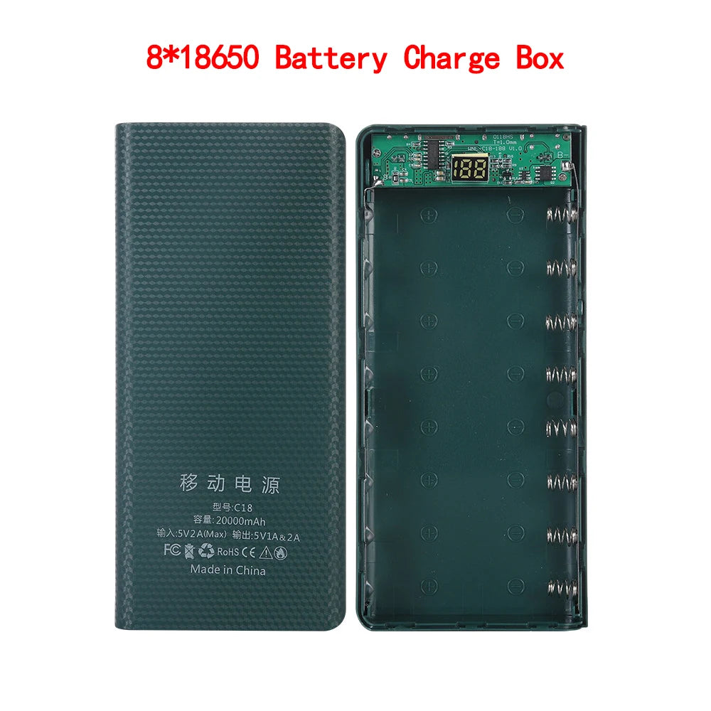 kebidumei Dual USB Micro USB Type C Power Bank Shell 5V DIY 4/6*18650 Case Battery Charge Storage Box Without Battery