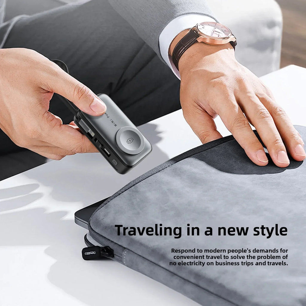 5000mAh Mini Magnetic Power Bank with Bracket Digital Display Portable External Battery for Iphone Xiaomi Watch Earphone Phone