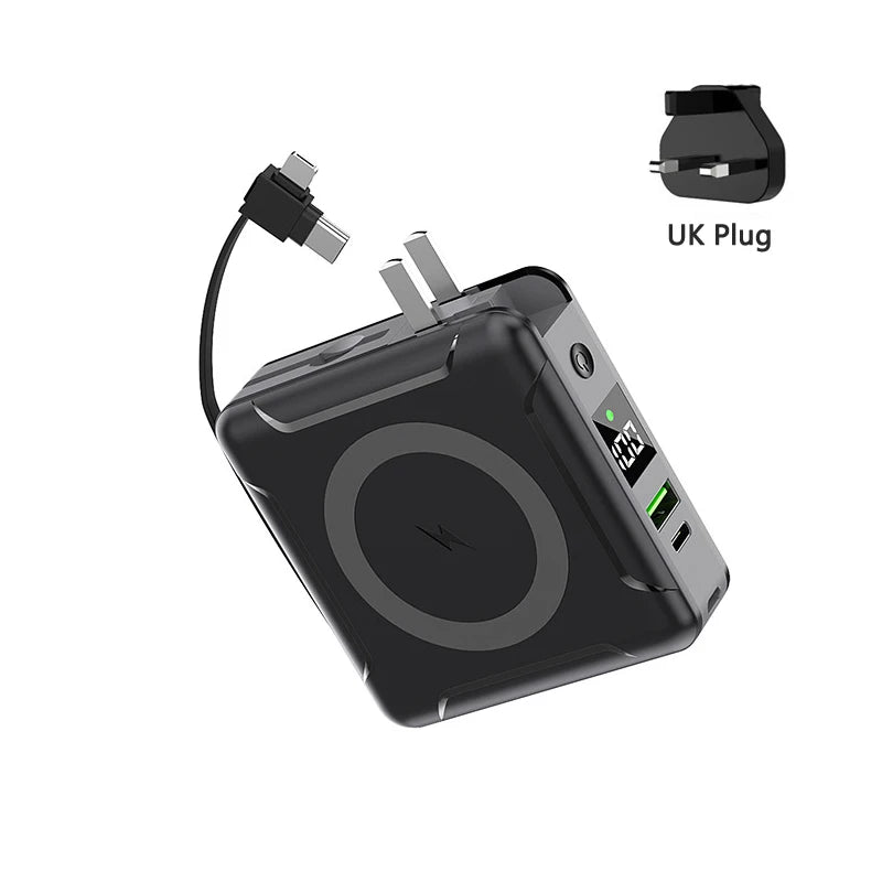 Magsafe Power Bank Fast Charge with AC Adapter 10000mAh Powerbank Magnetic Wireless Charger for iPhone Samsung Mobile Phones