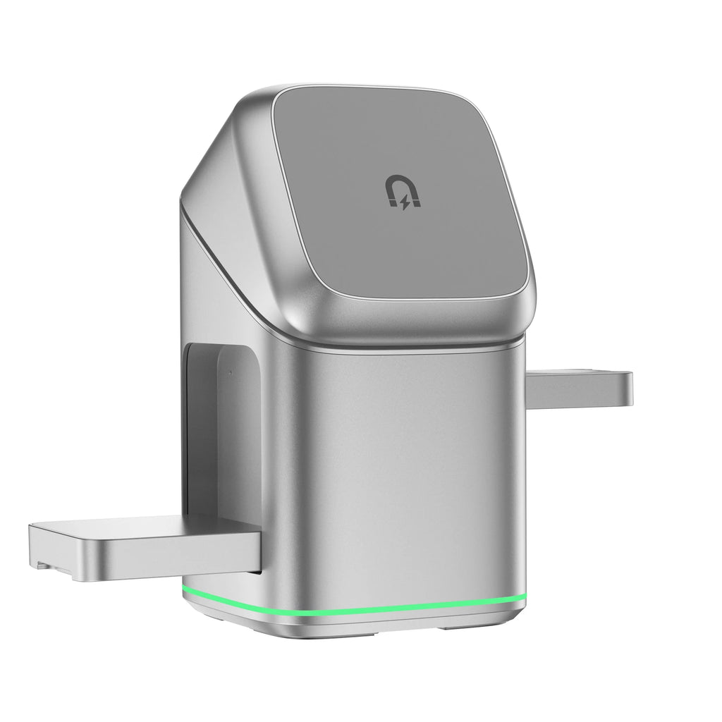 3 in 1 Charging Station iPhone Mag-Safe Charger, Rotating Wireless Charger Stand for iPhone 12~16 Series,iWatch, AirPods