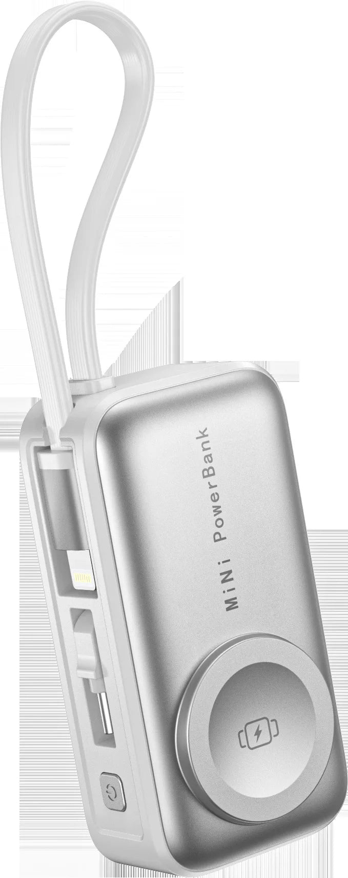 Portability, hand-held three-in-one wireless power bank with cable