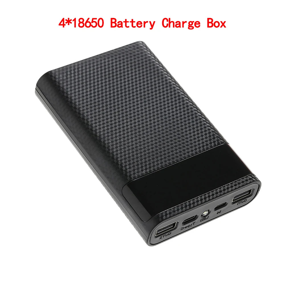kebidumei Dual USB Micro USB Type C Power Bank Shell 5V DIY 4/6*18650 Case Battery Charge Storage Box Without Battery
