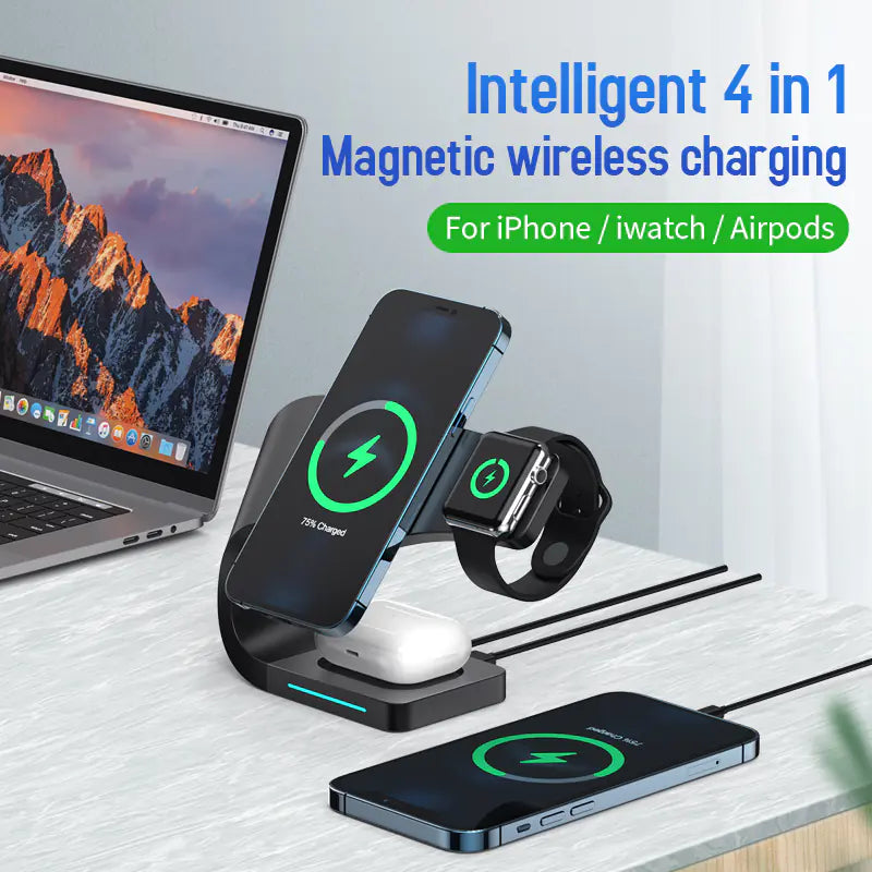 3 in 1 Magnetic Wireless Charger Stand for iPhone & AirPods