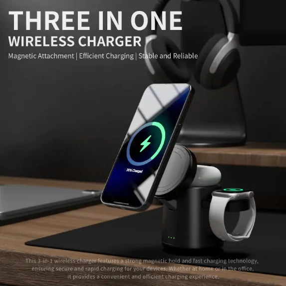 15W Mag 3-in-1 Wireless Charger