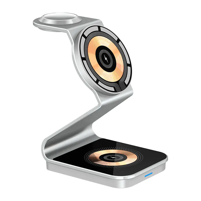 3-in-1 Wireless Charger with Magnetic Transparent Stand