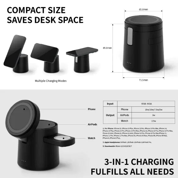 15W Mag 3-in-1 Wireless Charger