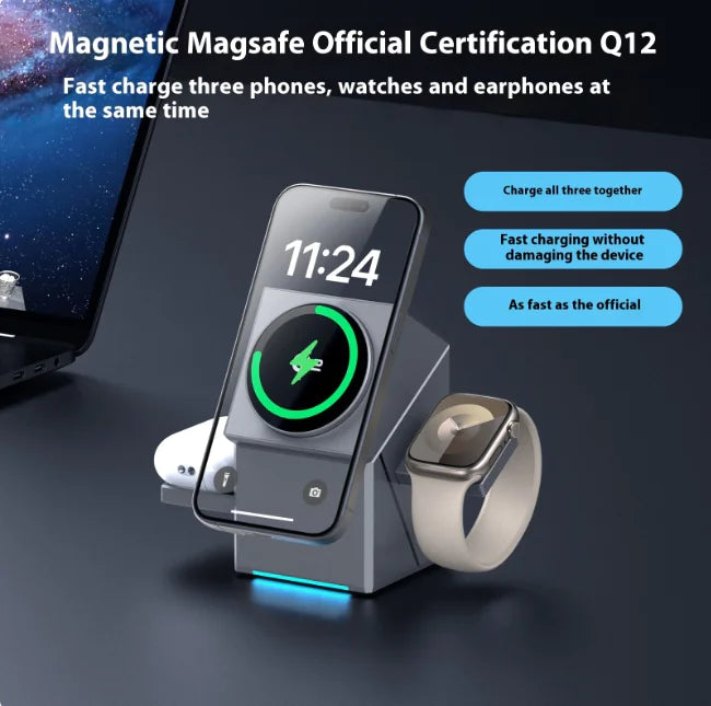 3-in-1 Magnetic Rotating Cube Charger